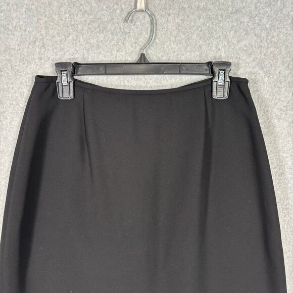 Anne Klein Skirt Small Black Mini Pencil Slit Career Secretary Work Witchy READ - Picture 2 of 11